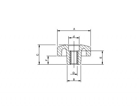 Sterngriff VBA FP - Technische Zeichnung | Kuala Kunststofftechnik GmbH